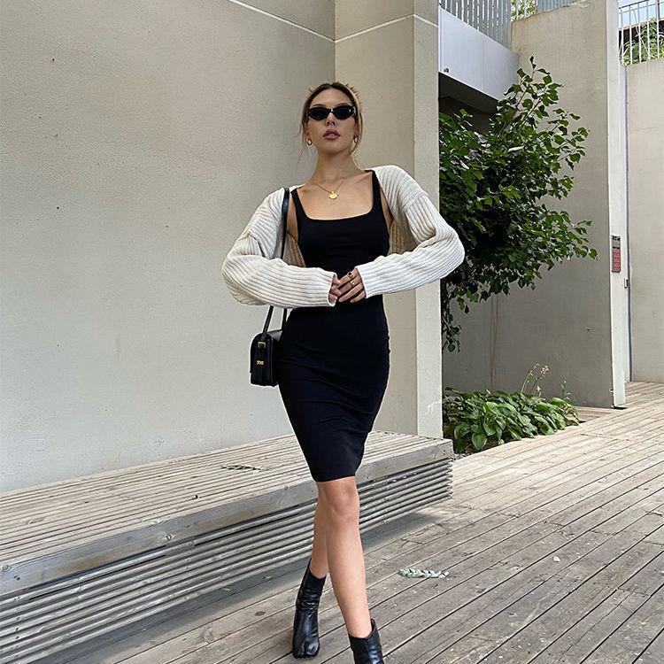 Knit Cardigan Short Outer Shawl  Shrugs Women Autumn Loose Sweater Ultra Short Top