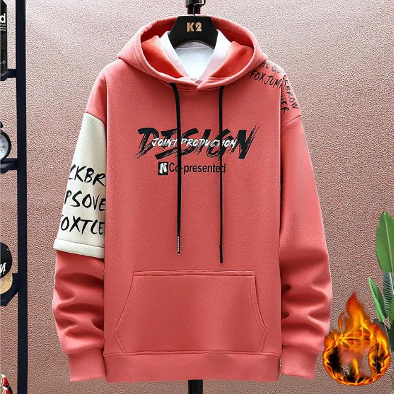 Autumn Winter Sweater Men's Plus Velvet Thick Pure Cotton Youth Sweater Men's Warm Pullover Sweatshirts