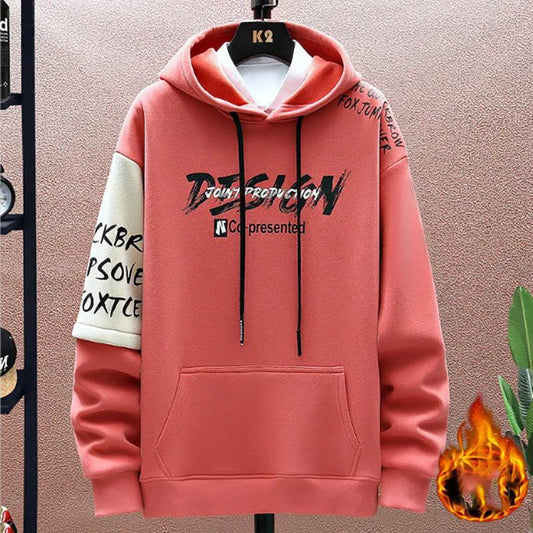 Autumn Winter Sweater Men's Plus Velvet Thick Pure Cotton Youth Sweater Men's Warm Pullover Sweatshirts