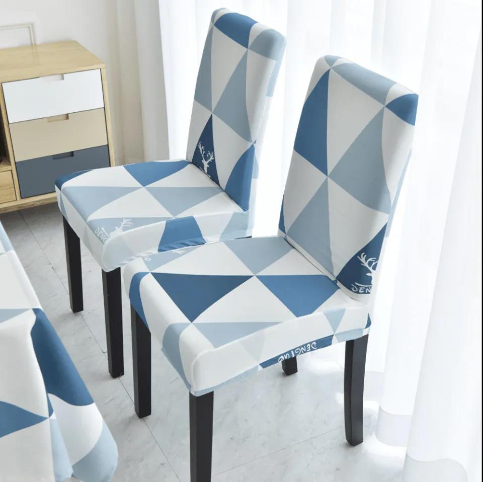 Two-piece Household Conjoined Elastic Chair Cover Modern Minimalist Dining Chair Cover Through Stool Chair Cover