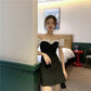 Female Summer Slim High Waist Graceful Dress Short Simple Elegant Lace One Neck Party Dress