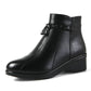 Winter Mother's Cotton Shoes and Velvet Warm Short Boots Middle-aged Women's Shoes Soft-soled Non-slip Leather Shoes