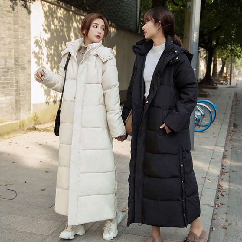 Down Jackets Women Long Winter Jacket and Coats 2021 New Thicken Warm Hooded Parkas Coat