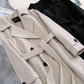 Autumn and Winter Woolen Coat Hepburn Style Fashion Waist Woolen Coat Women's Mid-length Thick Over-the-knee Woolen Coat