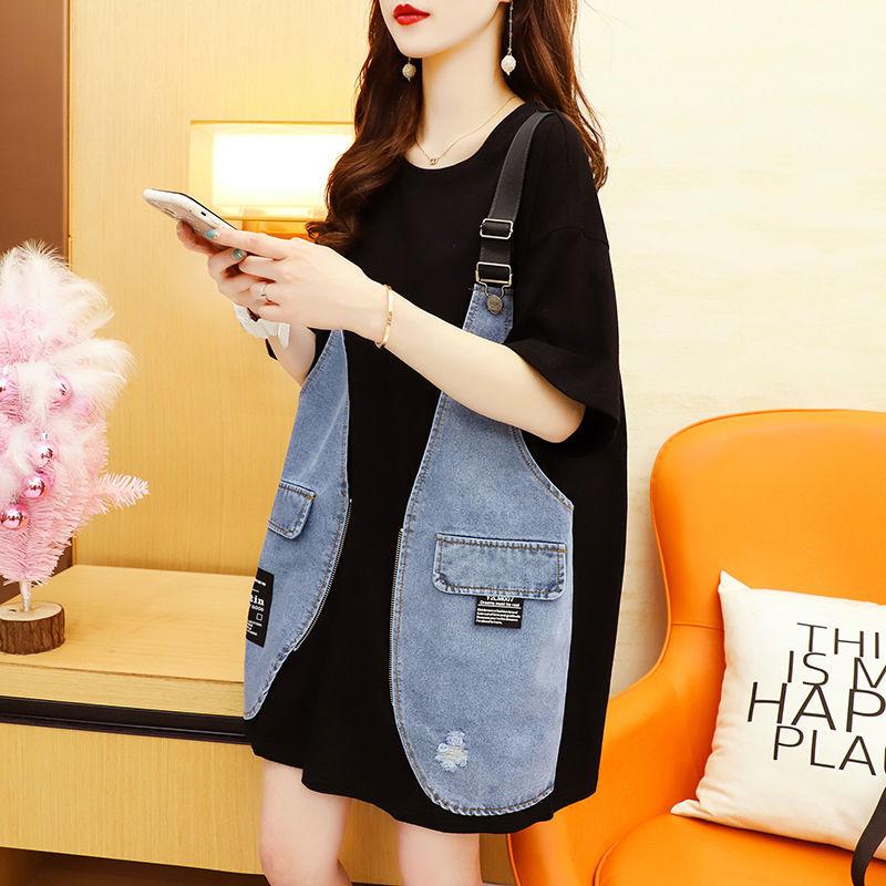 Women Dress Girl Loose O-Neck Casual Long T-shirt Dress Big Loose Home Comfort Outer Convenient