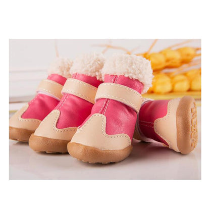 Dog Shoes Teddy Dog Cat Walking Shoes Puppy Shoes  Waterproof Boots Winter Plus Velvet Pet Shoes Comfy Warm Windproof Dog Wear-resistant Boots Shoes