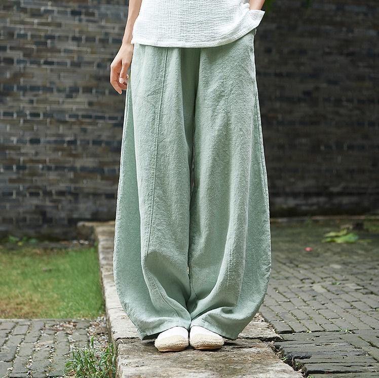Linen Cotton Pants Linen Long Pants Wide Leg Pants Full Length Harem Pants Loose Maxi Trousers Fall Spring Long Plus Size Pants