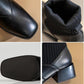 Chelsea Boots Flat Short Boots Autumn and Winter British Style Winter Boots Thick Heel Knitted Stretch Martin Boots Women