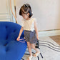 Girls' Summer Dress Foreign Style Shirt Baby Girl Round Neck Flower Shirt Korean Lace Sleeveless Top