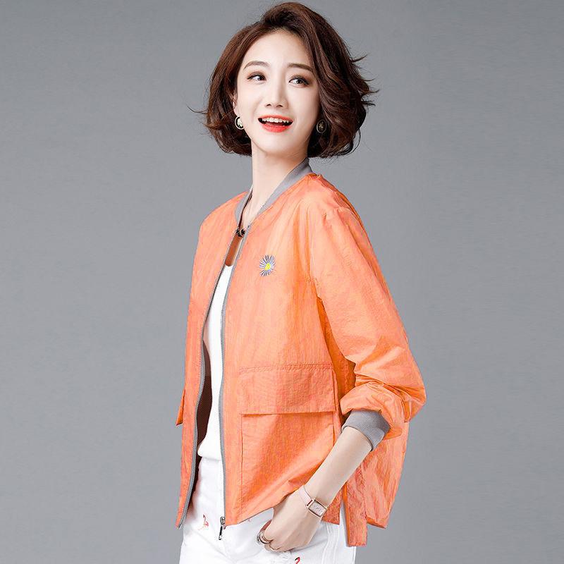 Embroidered Sun Protection Clothing Women's Long-sleeved Spring and Summer Light and Breathable Short Coat All-match Loose Anti-snoring Clothing Top