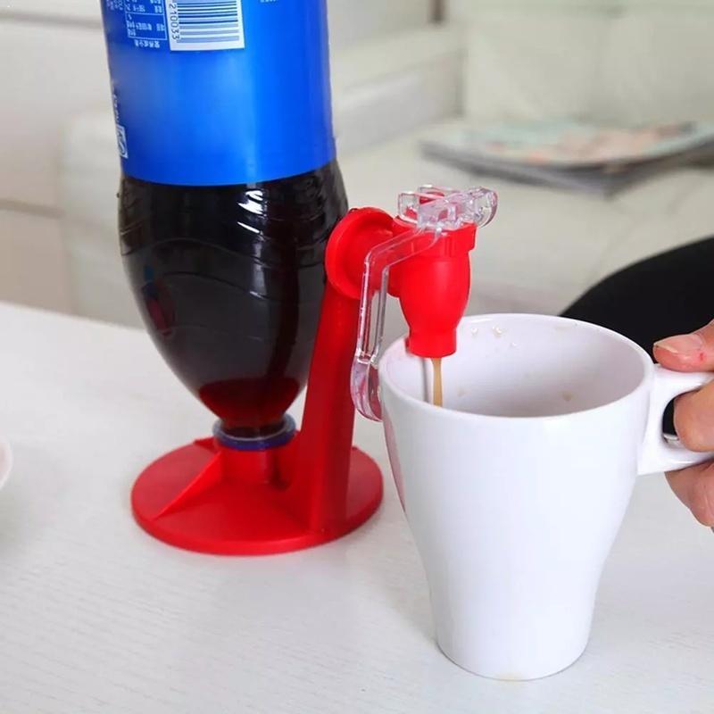 Novelty Saver Soda Beverage Dispenser Bottle Coke Upside Down Drinking Water Dispense Machine Switch for Gadget Party Home Bar