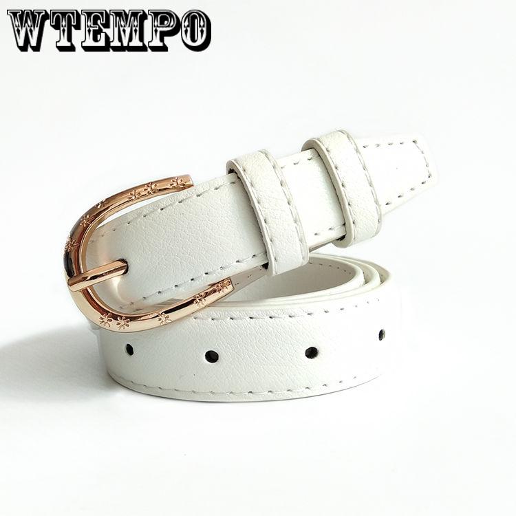 Fashion leather belts for women stitching up thin belt woman Pin buckle strap female High quality