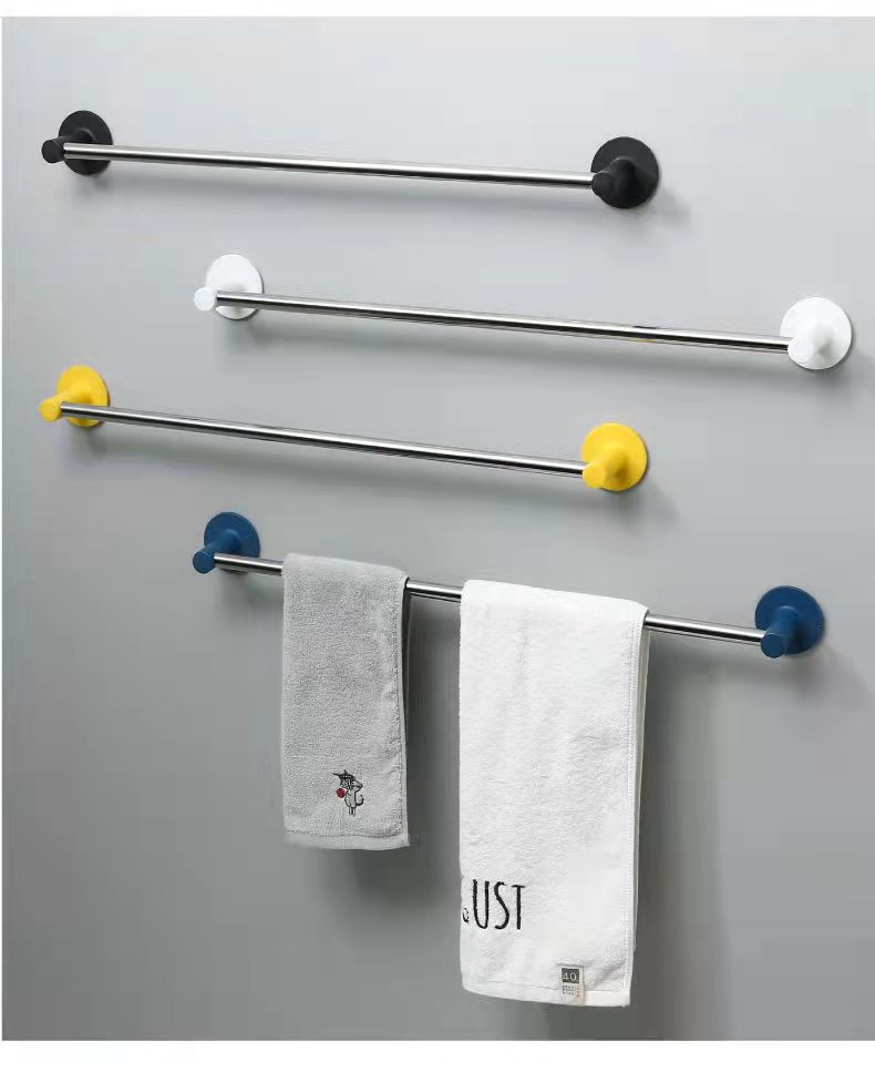 Towel Rack Rag Rack Slipper Rack Bathroom Toilet Towel Bar Kitchen Single Rod Thickened Simple Rack Multi-color Optional Hanging Rack