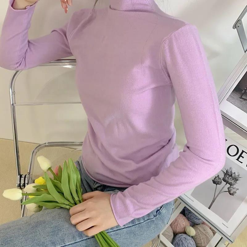 Turtleneck Women Pullover Sweater Spring Jumper Knitted Basic Top Fashion Autumn Long Sleeve Korean Ladies Clothes