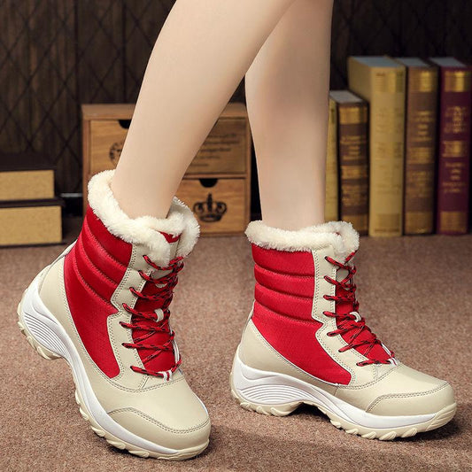 Autumn Winter Outdoor Warm Waterproof Snow Boots Cotton Boots Cotton Shoes Plush Thick Martin Shoes