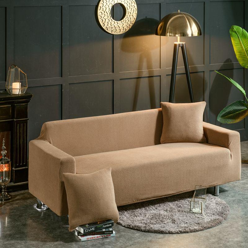 Corn velvet Sofa cover 1/2/3/4 seater elastic sofa covers Pure color all-inclusive Couch covers