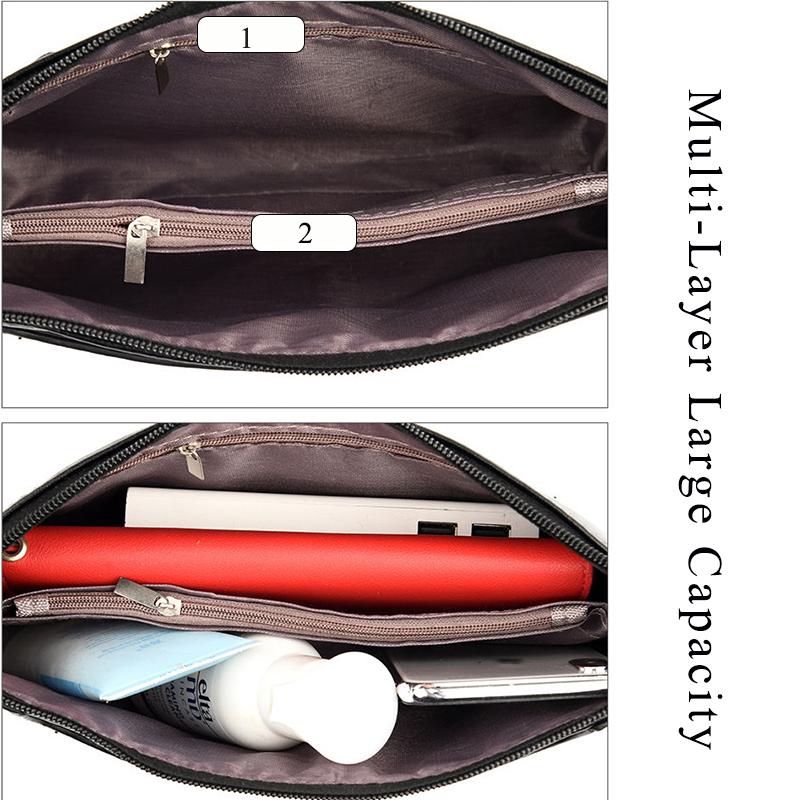 Multifunctional Leather Bag Removable Strap Women Shoulder Bags Crossbody Bags PU Leather Multi-Layer Large Capacity Classic Soft Surface