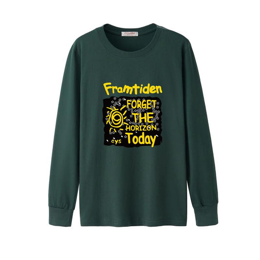 Men's clothing trend wild T-shirt long-sleeved men's cotton T-shirt round neck loose large size