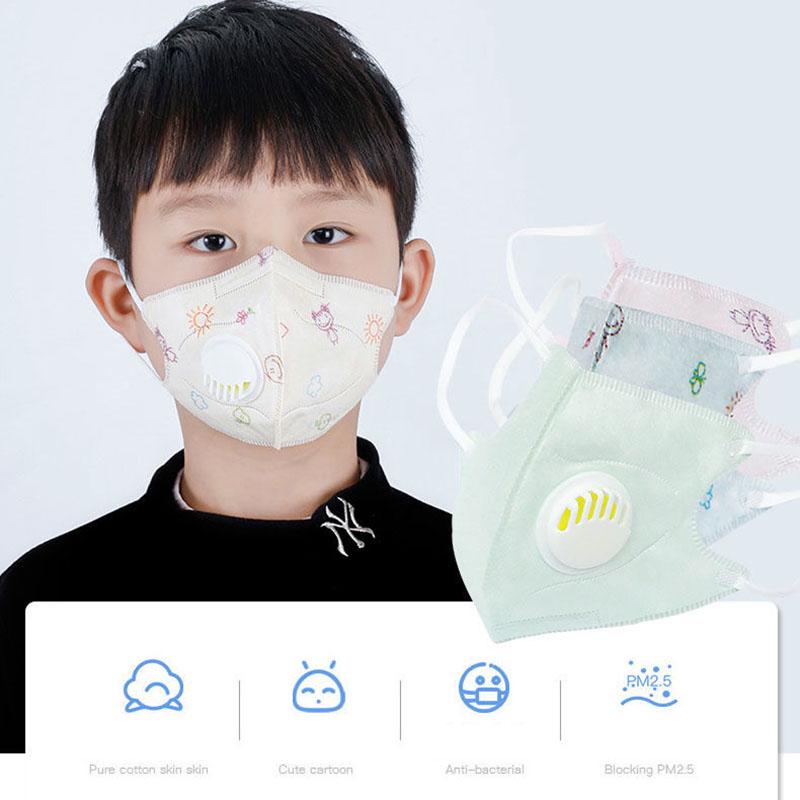 Kids face Mask 4 Layer Filter Protective Mask Anti Dust PM2.5 Masks Respirator mask with Valve