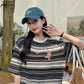 Striped Short Sleeve T-Shirt Women's Summer Round Neck Loose Top