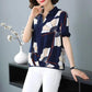 Women's Summer Chiffon Shirt T-shirt Loose Top Short-sleeved V-neck Shirt