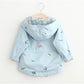Autumn Children Outwear Casual Embroidery Floral Girls Jackets and Coat Slim Hooded Jakcets f