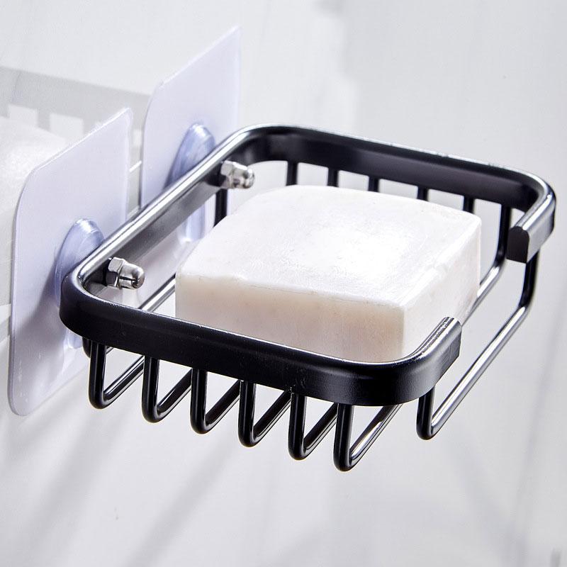 Soap Box Drain Shelf Bathroom Shelf Toilet Creative Free Punch Rack Household Wall-mounted Household Rack Organizer Strong Suction Soap Dish
