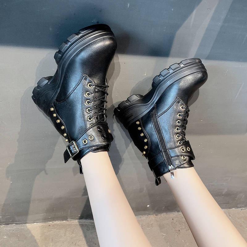 Women Winter Plush Warm Snow Boots Women Quality Leather Ankle Martin Boots for Female Winter Shoes