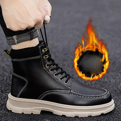 Martin Boots Men's Winter British Style Korean Tooling Shoes Wild Warm Men's Boots Plus Velvet High-top Cotton Shoes Trend Military Boots