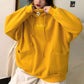 Women Fashion Autumn Winter Thickened Loose Hoodies High Collar Letter Embroidery Oversize Pullover