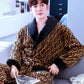 Men Large Size Bathrobe Pajama Dragon Print Robe Coat Water-absorbent Quick-drying Home Clothes Long