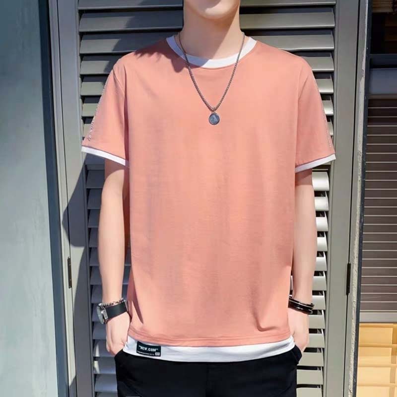 Summer Short-sleeved Men's Solid Color T-shirt Student Loose Men's Shirt
