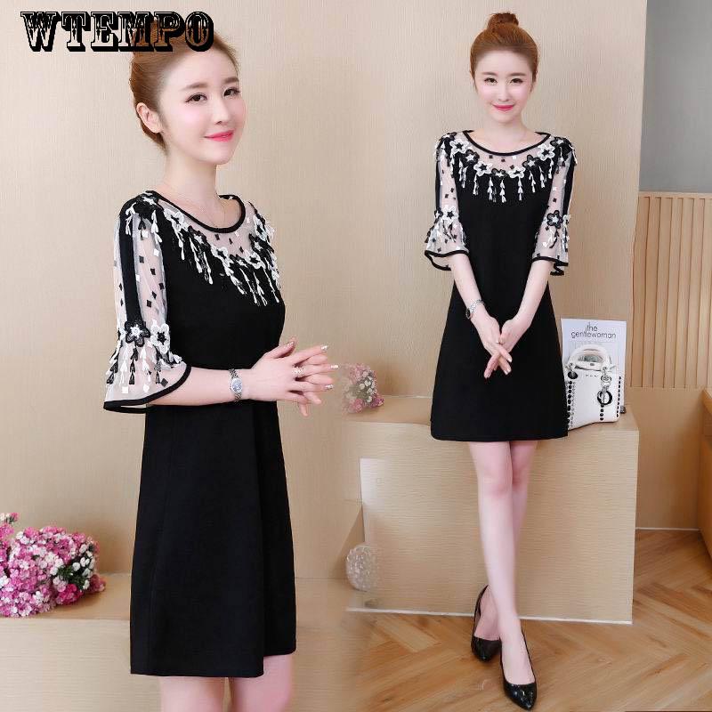 Slim Midi Dress Lace Loose Style