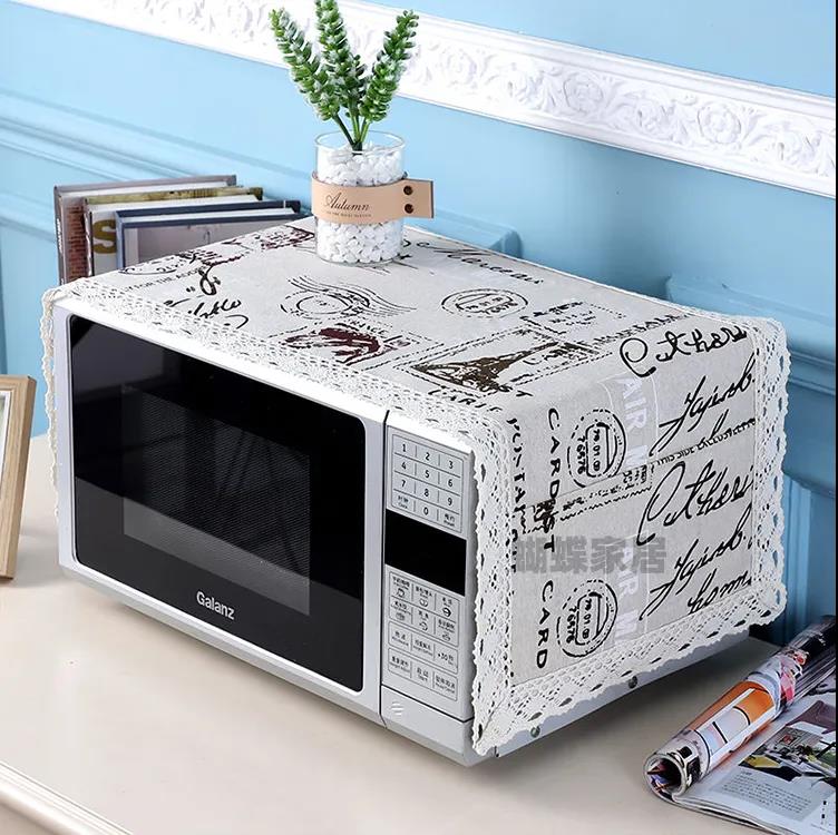 Microwave Oven Cover Towel Refrigerator Washing Machine Universal Cotton and Linen Dust Protection Cover