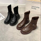 Winter Women's Short Boots Thick-heeled Thick-soled Martin Boots Fashion Knit Stitching Stretch Boots