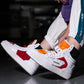 Plus Size39-45 Men Sneakers Leather Breathable Shockproof Running Basketball Shoes Non-slip Shoes