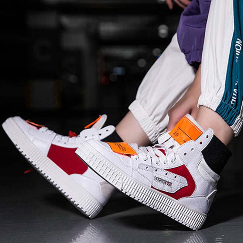 Plus Size39-45 Men Sneakers Leather Breathable Shockproof Running Basketball Shoes Non-slip Shoes