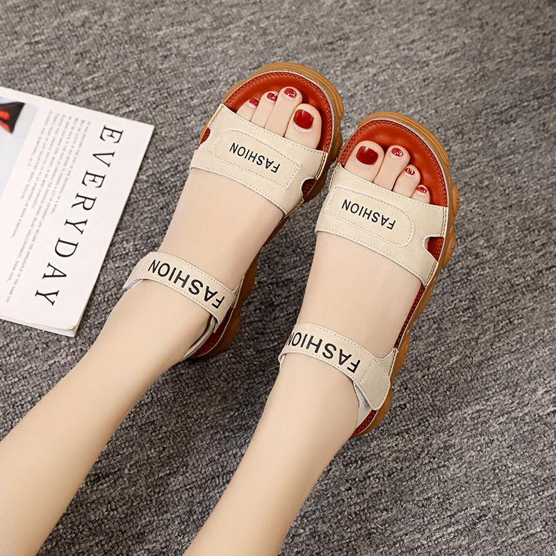 Tendon Sole Sandals Female Summer Fairy Style Flat Sandals Net Celebrity Students All-match Rome