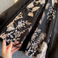 Spring Summer Fairy Flower Embroidery Dress Women Elegant Lantern Sleeve Mesh Patchwork Party Black