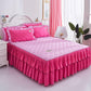 3pcs/set Korean Princess Style Thick Bed Skirt Bedroom Home One-piece Bed Sheet