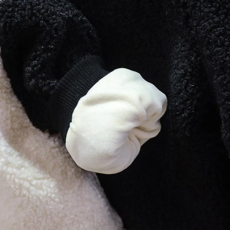 Children's Autumn and Winter Suit Girls Thick Wool Sweater Warm Clothes Boys and Girls Baby Flannel Plus Fleece Two-piece Suit