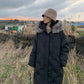 Fluffy Big Fur Collar Hooded White Duck Down Down Jacket Women's Mid-length Loose Women's Winter Thick Coat Button Design Winter Jacket