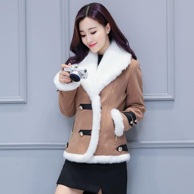 Autumn and Winter New Style Short Lamb Wool Coat Women's Corduroy Cotton-padded Coat Padded Coat Padded Coat