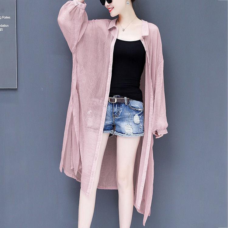 Chiffon Cardigan Women's Sun Protection Clothing Sun-Dress Mid-length Plus Size Shawl Loose Outer  Thin Coat Beach