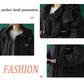 Women's Cotton-padded Jacket Loose Autumn and Winter Thick Padded Jacket Clothes Black Tooling Jacket Women