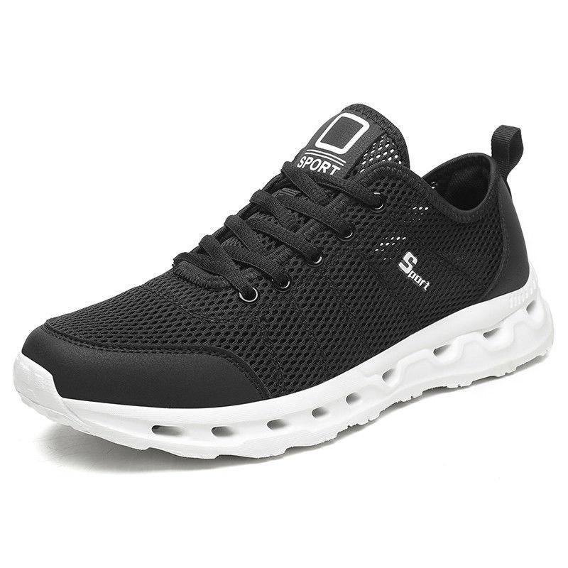 Men's Hollow Mesh Breathable Sneakers Lightweight Casual Non-Slip Sneaker Shoes