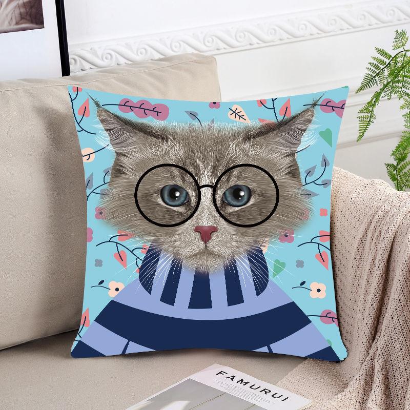 Sunflower Girl Printed Pillow Car Waist Pillow Home Sofa Pillow Soft Relaxation Artifact