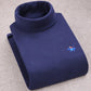 Autumn and Winter Men's Long-sleeved T-shirt Plus Velvet Mid-high Collar Sweater Sweater Warm Base Sweater