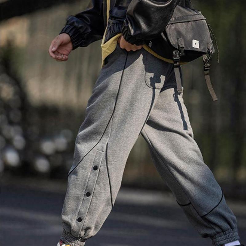 Sweatpants Men's Tide Brand Fashion Knitted Breasted Loose Solid Color Casual Men's Sweatpants