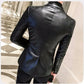 Fashionable Urban Men's Leather Jacket Autumn and Winter Fashion Trend Slim Plus Velvet Warm Sheepskin Jacket